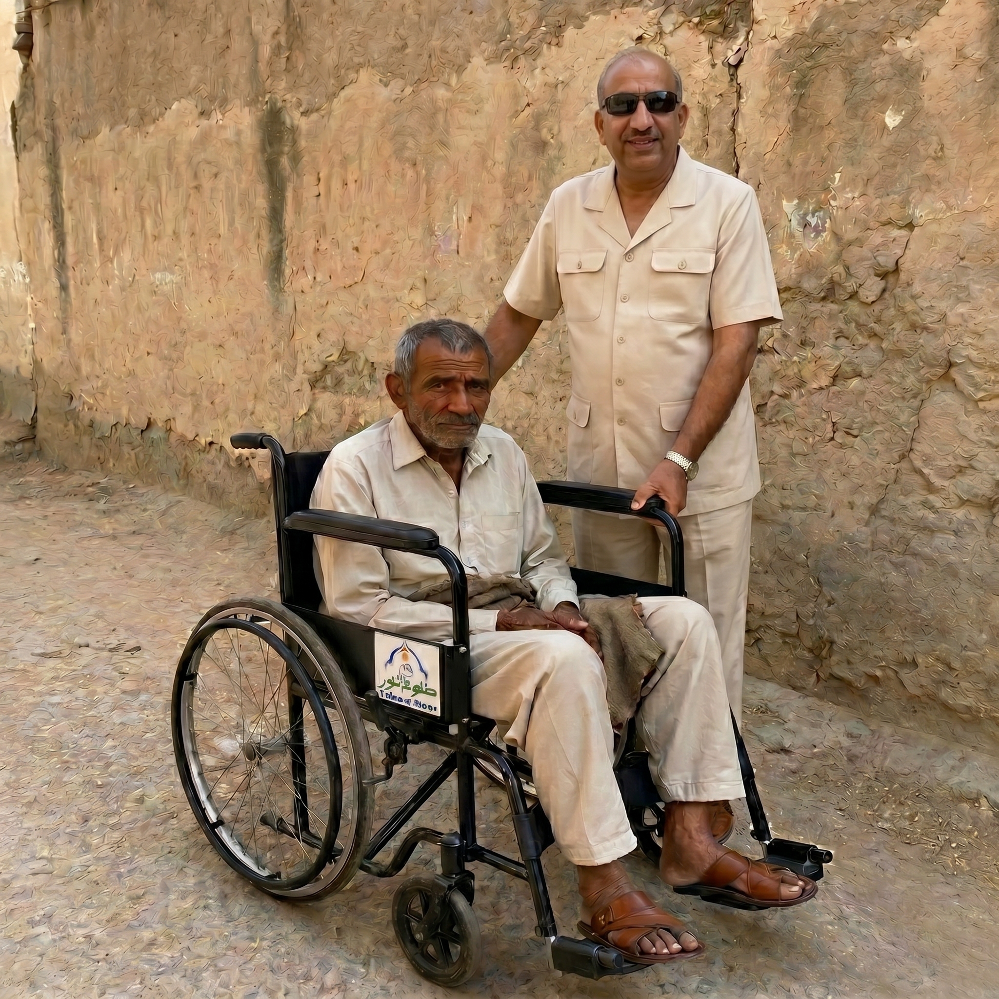 Taloo-e-Noor Welfare Foundation Pakistan distributing wheelchairs to people with disabilities